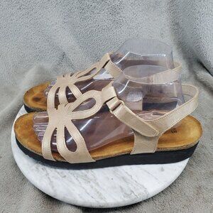 Naot Shoes Womens Size 11 Tan Leather Rachel Adjustable Strap Sandals